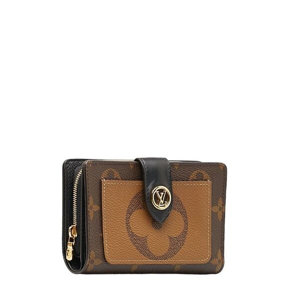 LOUIS VUITTON Handbags - Louis Vuitton Monogram Giant Reverse Juliette Wallet Brown PVC Leather